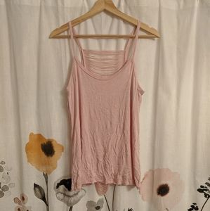 Open Back Tank Top with Hanging Fringe